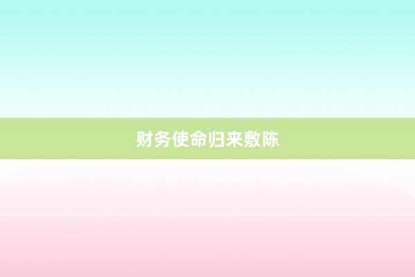 财务使命归来敷陈